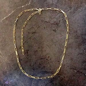 Gold paperclip chain necklace